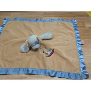 Mary Meyer Baby Puppy Dog Blue Brown Security Blanket Lovey Satin Trim